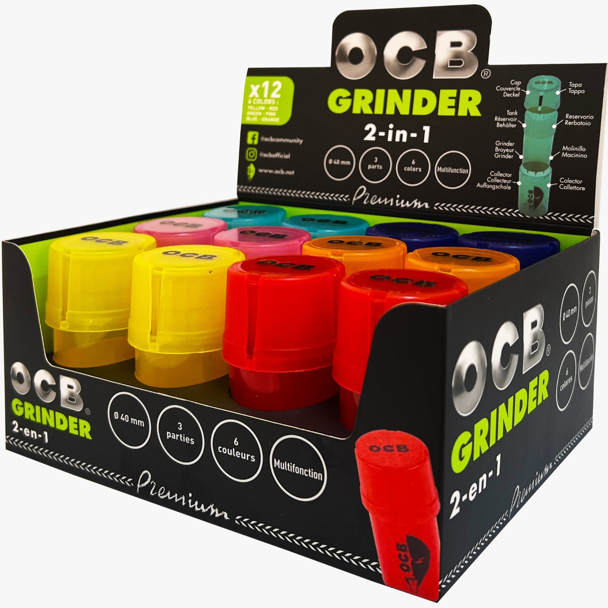 Moledor Contenedor 3 Piezas Display 12U - OCB