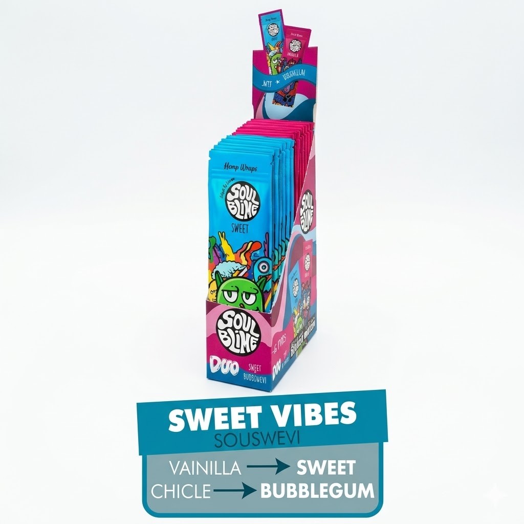BLUNT HEMP WRAPS DUO SWEET VIBES (VAINILLA 10U /CHICLE 10U) - SOULBLIME - imagen 2