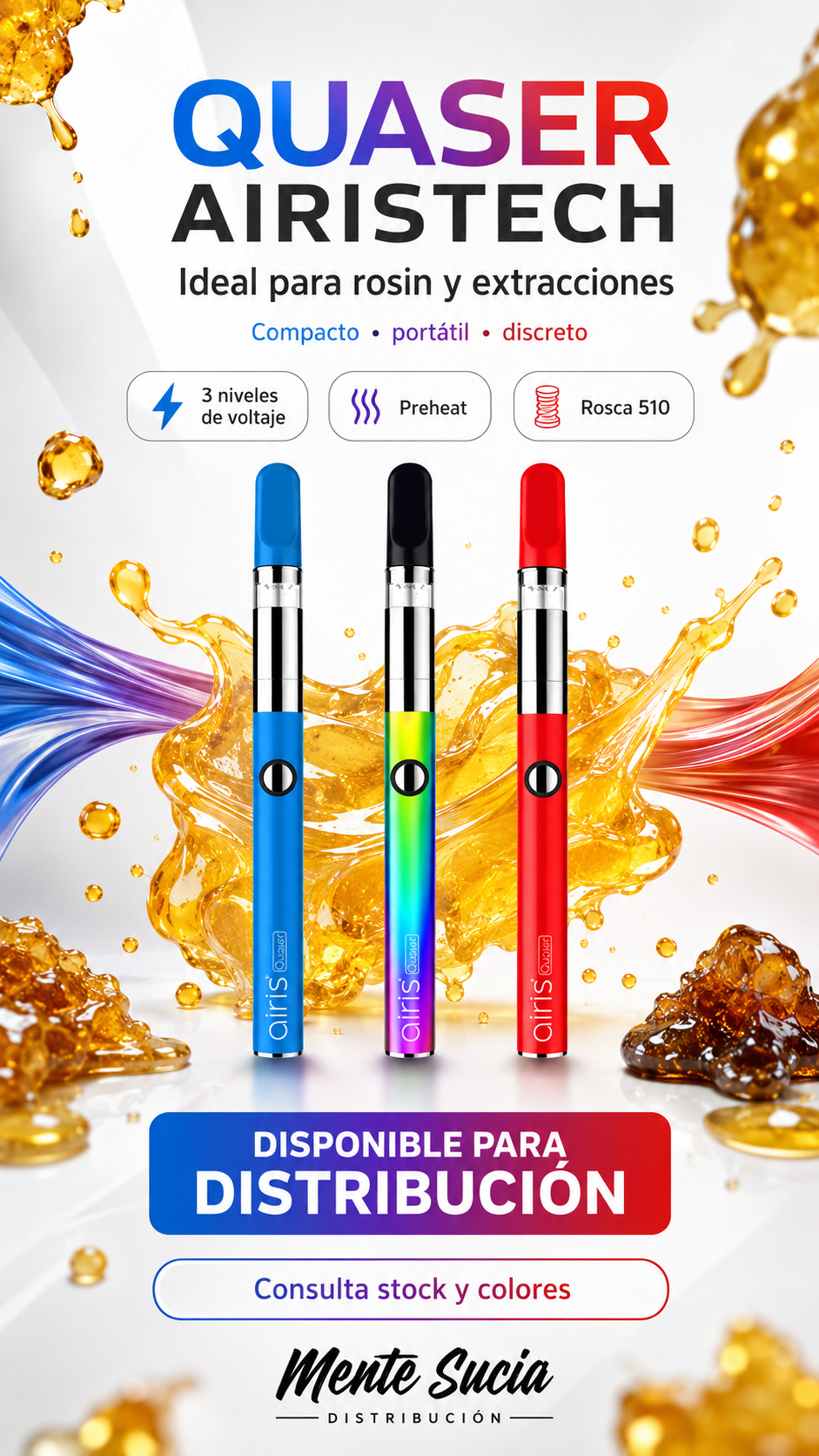 VAPORIZADOR QUASER AIRISTECH MAYORISTA X5 PCS