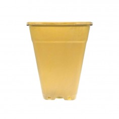 MACETA CUADRADA DORADA 18LT