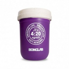 JAR MORADO 8OZ TAPA BLANCA- BONGLAB RE: STASH